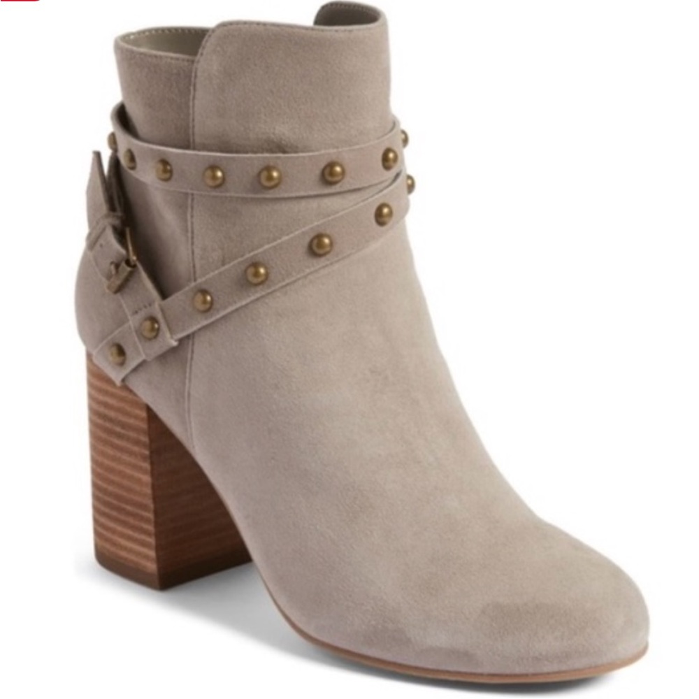 BP Kolo Grey Suede Heeled Booties